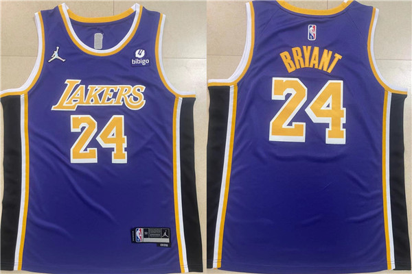 Men's Los Angeles Lakers #24 Kobe Bryant Purple Stitched Basketball Jersey